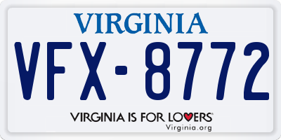 VA license plate VFX8772