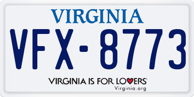 VA license plate VFX8773