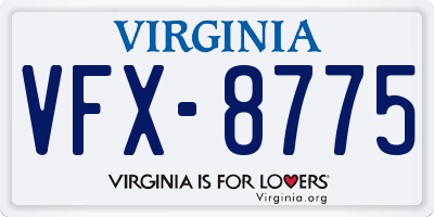 VA license plate VFX8775
