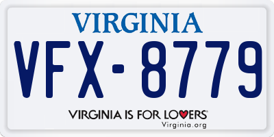 VA license plate VFX8779