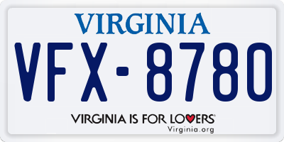 VA license plate VFX8780