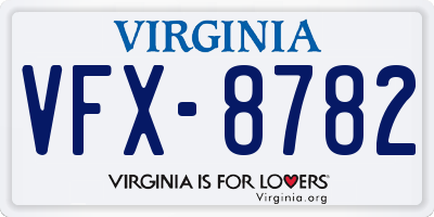 VA license plate VFX8782