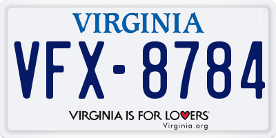 VA license plate VFX8784