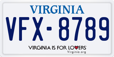 VA license plate VFX8789