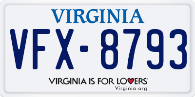 VA license plate VFX8793