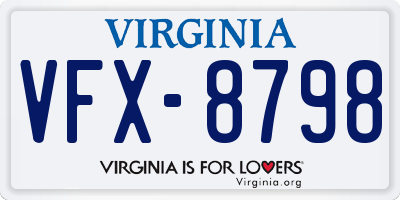 VA license plate VFX8798