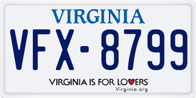 VA license plate VFX8799