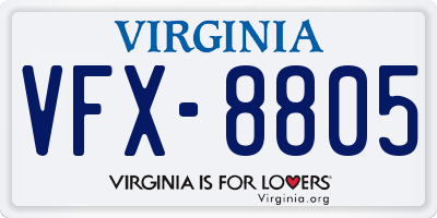 VA license plate VFX8805