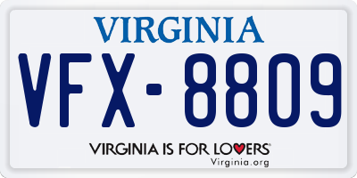 VA license plate VFX8809