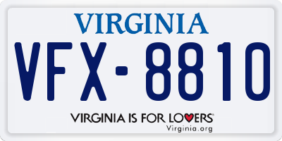 VA license plate VFX8810