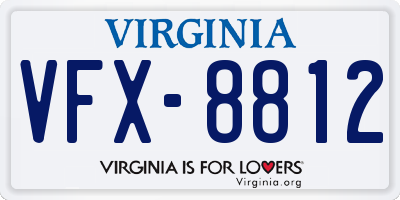 VA license plate VFX8812
