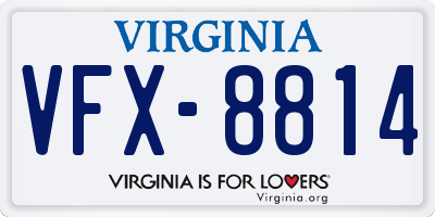 VA license plate VFX8814