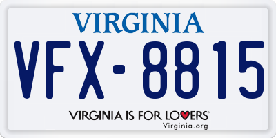 VA license plate VFX8815