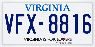 VA license plate VFX8816
