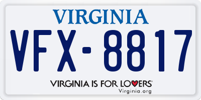 VA license plate VFX8817
