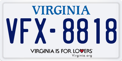 VA license plate VFX8818