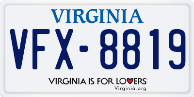 VA license plate VFX8819