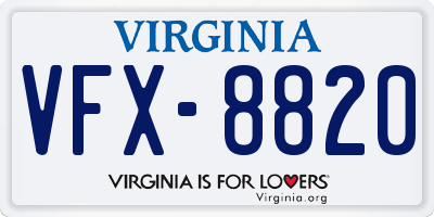 VA license plate VFX8820