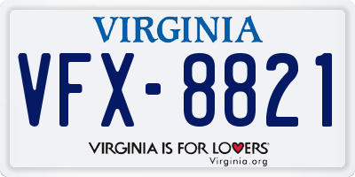 VA license plate VFX8821