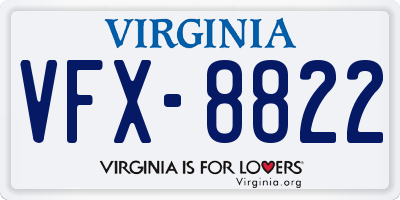 VA license plate VFX8822