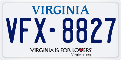VA license plate VFX8827