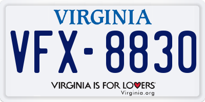VA license plate VFX8830