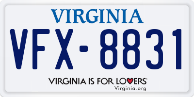 VA license plate VFX8831