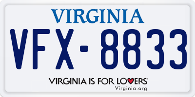 VA license plate VFX8833