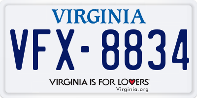 VA license plate VFX8834