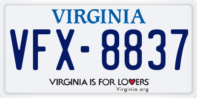 VA license plate VFX8837