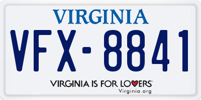VA license plate VFX8841