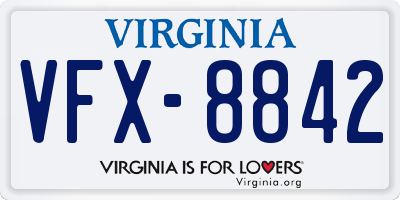 VA license plate VFX8842