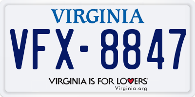 VA license plate VFX8847