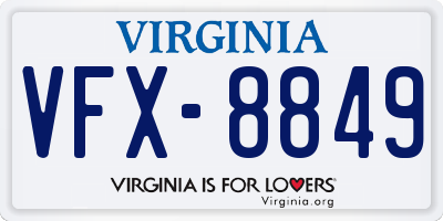 VA license plate VFX8849