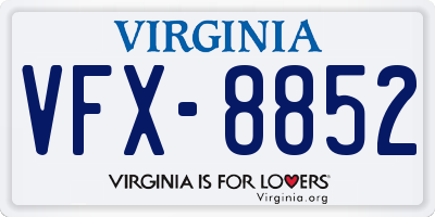 VA license plate VFX8852
