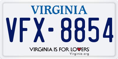 VA license plate VFX8854