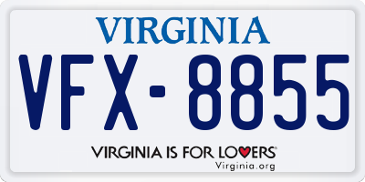 VA license plate VFX8855