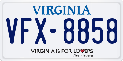 VA license plate VFX8858