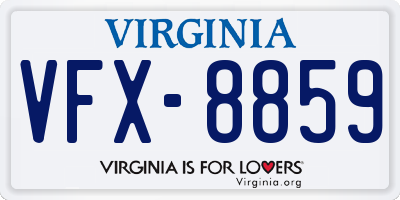 VA license plate VFX8859