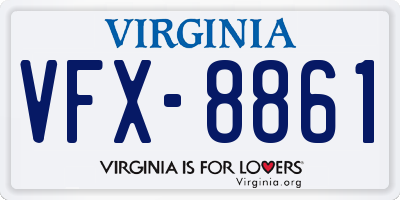 VA license plate VFX8861