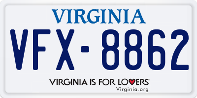 VA license plate VFX8862