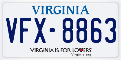 VA license plate VFX8863