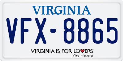 VA license plate VFX8865
