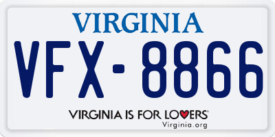 VA license plate VFX8866