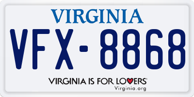 VA license plate VFX8868