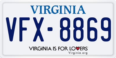 VA license plate VFX8869