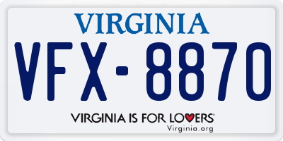 VA license plate VFX8870