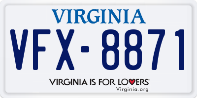 VA license plate VFX8871