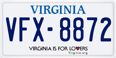 VA license plate VFX8872
