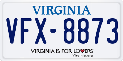 VA license plate VFX8873